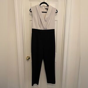 WHBM black and white jumpsuit